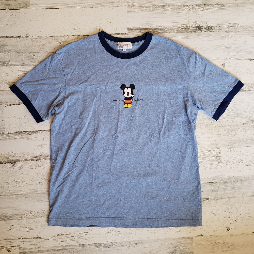 DisneyLand Hong Kong Blue Ringer T-Shirt Size XL